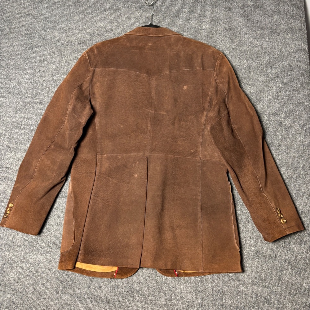 Vintage Silton Mens 40 Brown Suede Leather Western Blazer Jacket Sport Coat - Picture 2 of 16